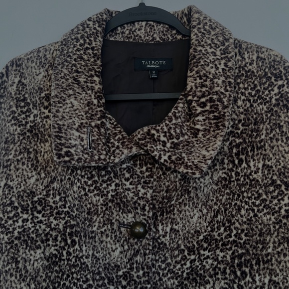 Talbots Velvet Animal Print Lined Jacket Large Accent Buttons Sz 10 Mob Wife - Picture 4 of 11